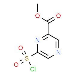 ChemSpider 2D Image | Methyl 6-(chlorosulfonyl)-2-pyrazinecarboxylate | C6H5ClN2O4S
