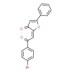 ChemSpider 2D Image | (2E)-2-[2-(4-Bromophenyl)-2-oxoethylidene]-5-phenyl-3(2H)-furanone | C18H11BrO3