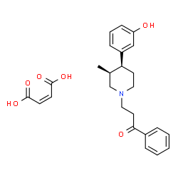 ChemSpider 2D Image | 3-[(3S,4S)-4-(3-Hydroxyphenyl)-3-methyl-1-piperidinyl]-1-phenyl-1-propanone (2Z)-2-butenedioate (1:1) | C25H29NO6