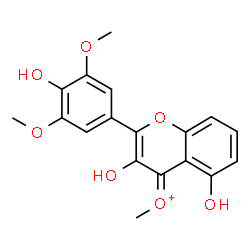 ChemSpider 2D Image | (Z)-[3,5-Dihydroxy-2-(4-hydroxy-3,5-dimethoxyphenyl)-4H-chromen-4-ylidene](methyl)oxonium | C18H17O7