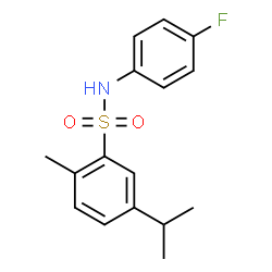 ChemSpider 2D Image | N-(4-Fluorophenyl)-5-isopropyl-2-methylbenzenesulfonamide | C16H18FNO2S