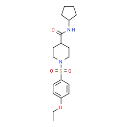 ChemSpider 2D Image | N-Cyclopentyl-1-[(4-ethoxyphenyl)sulfonyl]-4-piperidinecarboxamide | C19H28N2O4S