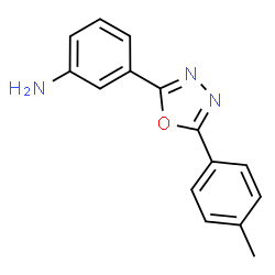 ChemSpider 2D Image | 3-[5-(4-Methylphenyl)-1,3,4-oxadiazol-2-yl]aniline | C15H13N3O