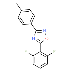ChemSpider 2D Image | 5-(2,6-Difluorophenyl)-3-(4-methylphenyl)-1,2,4-oxadiazole | C15H10F2N2O