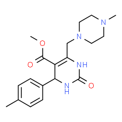 ChemSpider 2D Image | Methyl 4-(4-methylphenyl)-6-[(4-methyl-1-piperazinyl)methyl]-2-oxo-1,2,3,4-tetrahydro-5-pyrimidinecarboxylate | C19H26N4O3