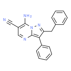 ChemSpider 2D Image | 7-Amino-2-benzyl-3-phenylpyrazolo[1,5-a]pyrimidine-6-carbonitrile | C20H15N5