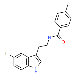 ChemSpider 2D Image | N-[2-(5-Fluoro-1H-indol-3-yl)ethyl]-4-methylbenzamide | C18H17FN2O