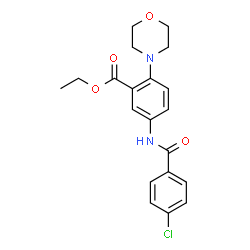 ChemSpider 2D Image | Ethyl 5-[(4-chlorobenzoyl)amino]-2-(4-morpholinyl)benzoate | C20H21ClN2O4