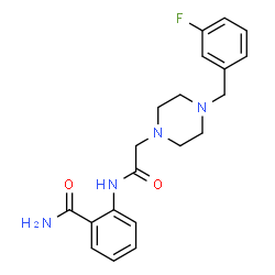 ChemSpider 2D Image | 2-({[4-(3-Fluorobenzyl)-1-piperazinyl]acetyl}amino)benzamide | C20H23FN4O2
