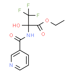 ChemSpider 2D Image | Ethyl 3,3,3-trifluoro-2-hydroxy-N-(3-pyridinylcarbonyl)alaninate | C11H11F3N2O4