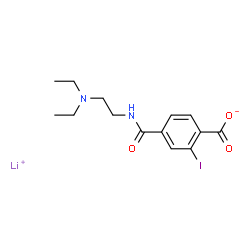 ChemSpider 2D Image | Lithium 4-{[2-(diethylamino)ethyl]carbamoyl}-2-iodobenzoate | C14H18ILiN2O3