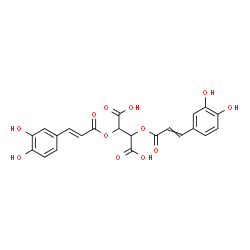 ChemSpider 2D Image | 2-{[3-(3,4-Dihydroxyphenyl)acryloyl]oxy}-3-{[(2E)-3-(3,4-dihydroxyphenyl)-2-propenoyl]oxy}succinic acid | C22H18O12