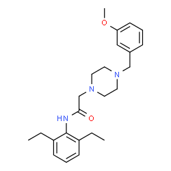 ChemSpider 2D Image | N-(2,6-Diethylphenyl)-2-[4-(3-methoxybenzyl)-1-piperazinyl]acetamide | C24H33N3O2