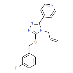 ChemSpider 2D Image | 4-{4-Allyl-5-[(3-fluorobenzyl)sulfanyl]-4H-1,2,4-triazol-3-yl}pyridine | C17H15FN4S