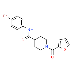 ChemSpider 2D Image | N-(4-Bromo-2-methylphenyl)-1-(2-furoyl)-4-piperidinecarboxamide | C18H19BrN2O3