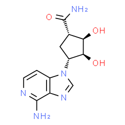 ChemSpider 2D Image | (1S,2R,3S,4R)-4-(4-Amino-1H-imidazo[4,5-c]pyridin-1-yl)-2,3-dihydroxycyclopentanecarboxamide | C12H15N5O3