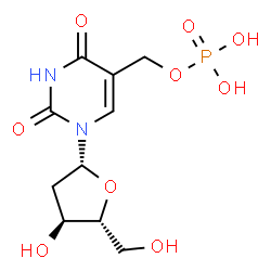 ChemSpider 2D Image | 2'-Deoxy-5-[(phosphonooxy)methyl]uridine | C10H15N2O9P