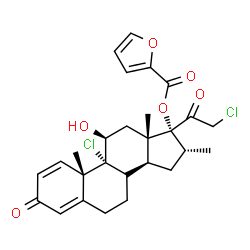 ChemSpider 2D Image | (8xi,11beta,16alpha)-9,21-Dichloro-11-hydroxy-16-methyl-3,20-dioxopregna-1,4-dien-17-yl 2-furoate | C27H30Cl2O6