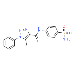 ChemSpider 2D Image | 5-Methyl-1-phenyl-N-(4-sulfamoylphenyl)-1H-1,2,3-triazole-4-carboxamide | C16H15N5O3S