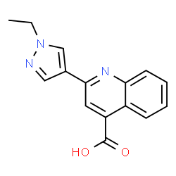 ChemSpider 2D Image | 2-(1-ethyl-4-pyrazolyl)-4-quinolinecarboxylic acid | C15H13N3O2