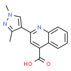 ChemSpider 2D Image | 2-(1,3-dimethylpyrazol-4-yl)quinoline-4-carboxylic acid | C15H13N3O2