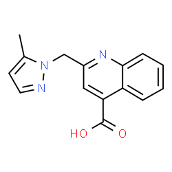 ChemSpider 2D Image | 2-(5-Methyl-pyrazol-1-ylmethyl)-quinoline-4-carboxylic acid | C15H13N3O2