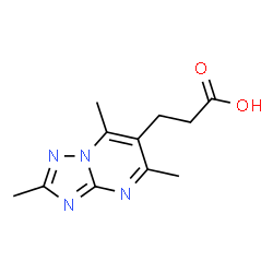 ChemSpider 2D Image | 2,5,7-Trimethyl[1,2,4]triazolo[1,5-a]pyrimidine-6-propanoic acid | C11H14N4O2