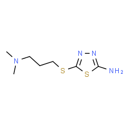 ChemSpider 2D Image | 5-((3-(Dimethylamino)propyl)thio)-1,3,4-thiadiazol-2-amine | C7H14N4S2