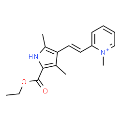 ChemSpider 2D Image | 2-{(E)-2-[5-(Ethoxycarbonyl)-2,4-dimethyl-1H-pyrrol-3-yl]vinyl}-1-methylpyridinium | C17H21N2O2