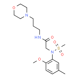 ChemSpider 2D Image | N~2~-(2-Methoxy-5-methylphenyl)-N~2~-(methylsulfonyl)-N-[3-(4-morpholinyl)propyl]glycinamide | C18H29N3O5S