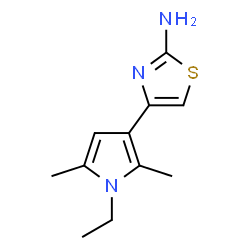 ChemSpider 2D Image | 4-(1-ethyl-2,5-dimethylpyrrol-3-yl)-1,3-thiazol-2-amine | C11H15N3S
