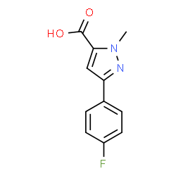 ChemSpider 2D Image | 3-(4-Fluorophenyl)-1-methyl-1H-pyrazole-5-carboxylic acid | C11H9FN2O2