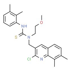 ChemSpider 2D Image | 1-[(2-Chloro-7,8-dimethyl-3-quinolinyl)methyl]-3-(2,3-dimethylphenyl)-1-(2-methoxyethyl)thiourea | C24H28ClN3OS