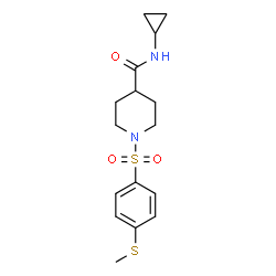 ChemSpider 2D Image | N-Cyclopropyl-1-{[4-(methylsulfanyl)phenyl]sulfonyl}-4-piperidinecarboxamide | C16H22N2O3S2