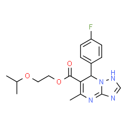 ChemSpider 2D Image | 2-Isopropoxyethyl 7-(4-fluorophenyl)-5-methyl-1,7-dihydro[1,2,4]triazolo[1,5-a]pyrimidine-6-carboxylate | C18H21FN4O3