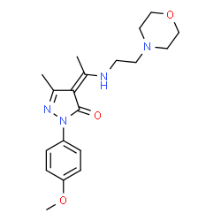 ChemSpider 2D Image | (4Z)-2-(4-Methoxyphenyl)-5-methyl-4-(1-{[2-(4-morpholinyl)ethyl]amino}ethylidene)-2,4-dihydro-3H-pyrazol-3-one | C19H26N4O3