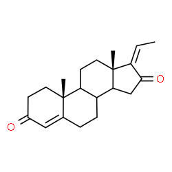 ChemSpider 2D Image | (8xi,9xi,14xi,17Z)-Pregna-4,17-diene-3,16-dione | C21H28O2
