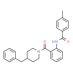 ChemSpider 2D Image | N-{2-[(4-Benzyl-1-piperidinyl)carbonyl]phenyl}-4-methylbenzamide | C27H28N2O2
