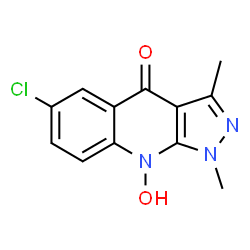ChemSpider 2D Image | 6-Chloro-9-hydroxy-1,3-dimethyl-1,9-dihydro-4H-pyrazolo[3,4-b]quinolin-4-one | C12H10ClN3O2