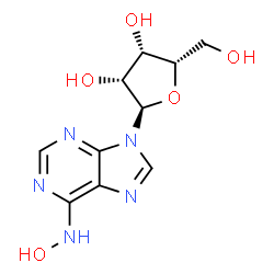 ChemSpider 2D Image | N-Hydroxy-9-(alpha-L-lyxofuranosyl)-9H-purin-6-amine | C10H13N5O5