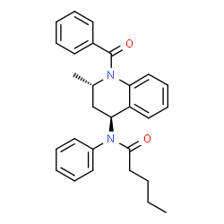 ChemSpider 2D Image | N-[(2S,4S)-1-Benzoyl-2-methyl-1,2,3,4-tetrahydro-4-quinolinyl]-N-phenylpentanamide | C28H30N2O2