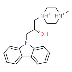 ChemSpider 2D Image | 1-[(2R)-3-(9H-Carbazol-9-yl)-2-hydroxypropyl]-4-methylpiperazinediium | C20H27N3O
