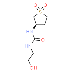 ChemSpider 2D Image | 1-[(3R)-1,1-Dioxidotetrahydro-3-thiophenyl]-3-(2-hydroxyethyl)urea | C7H14N2O4S