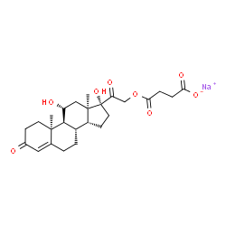 ChemSpider 2D Image | Sodium 4-{[(10alpha,11alpha,13alpha,14beta)-11,17-dihydroxy-3,20-dioxopregn-4-en-21-yl]oxy}-4-oxobutanoate | C25H33NaO8