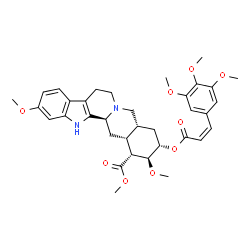 ChemSpider 2D Image | Methyl (15beta,16alpha,17beta,18alpha)-11,17-dimethoxy-18-{[(2Z)-3-(3,4,5-trimethoxyphenyl)-2-propenoyl]oxy}yohimban-16-carboxylate | C35H42N2O9