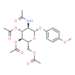ChemSpider 2D Image | 4-Methoxyphenyl 2-acetamido-3,4,6-tri-O-acetyl-2-deoxy-beta-D-glucopyranoside | C21H27NO10