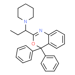 ChemSpider 2D Image | 4,4-Diphenyl-2-[1-(1-piperidinyl)propyl]-4H-3,1-benzoxazine | C28H30N2O