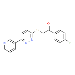 ChemSpider 2D Image | 1-(4-Fluorophenyl)-2-{[6-(3-pyridinyl)-3-pyridazinyl]sulfanyl}ethanone | C17H12FN3OS