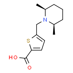 ChemSpider 2D Image | 5-{[(2R,6S)-2,6-Dimethyl-1-piperidinyl]methyl}-2-thiophenecarboxylic acid | C13H19NO2S