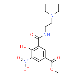 ChemSpider 2D Image | Methyl 3-{[2-(diethylamino)ethyl]carbamoyl}-4-hydroxy-5-nitrobenzoate | C15H21N3O6